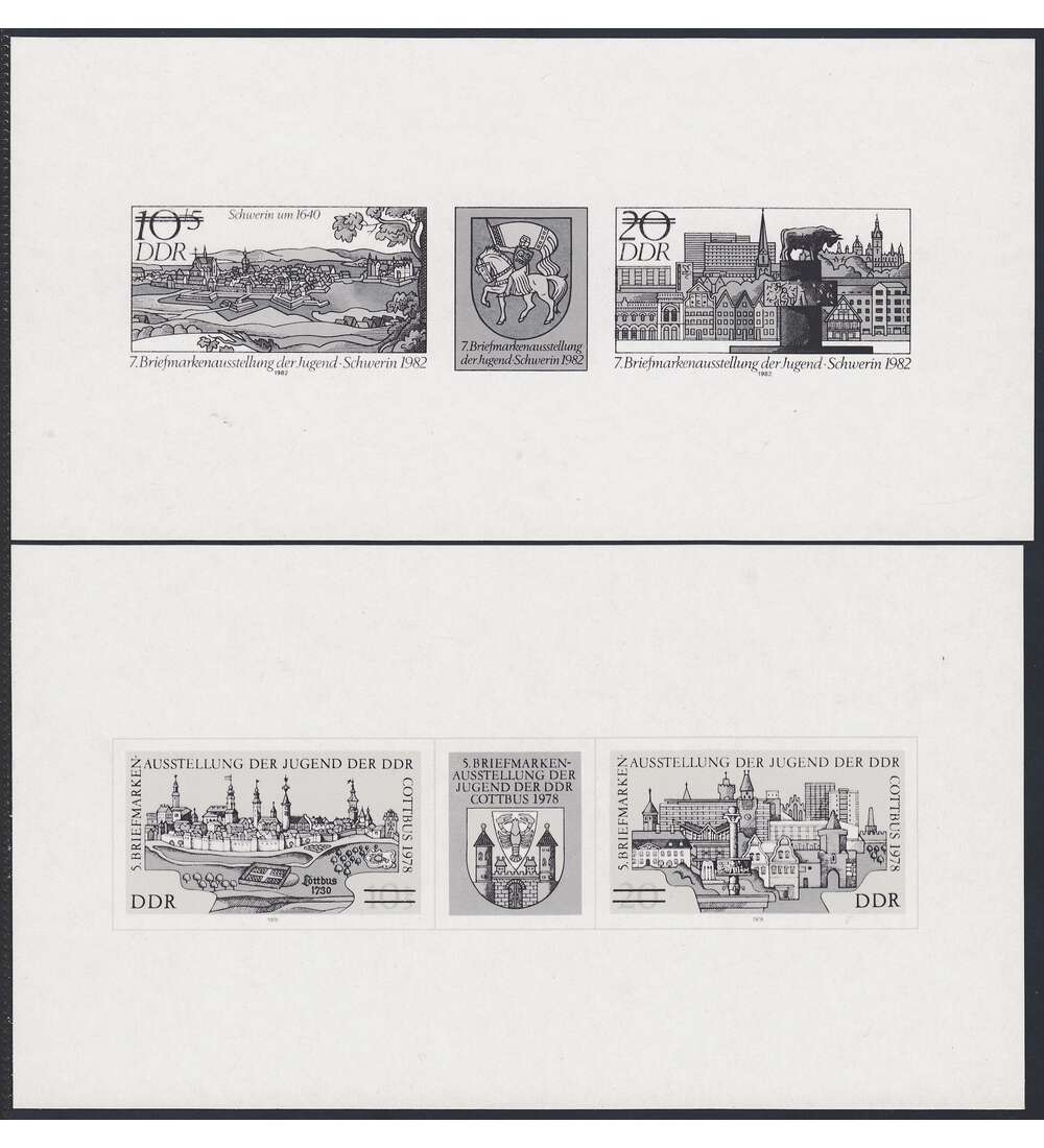 DDR - Schwarzdrucke Briefmarkenausstellungen