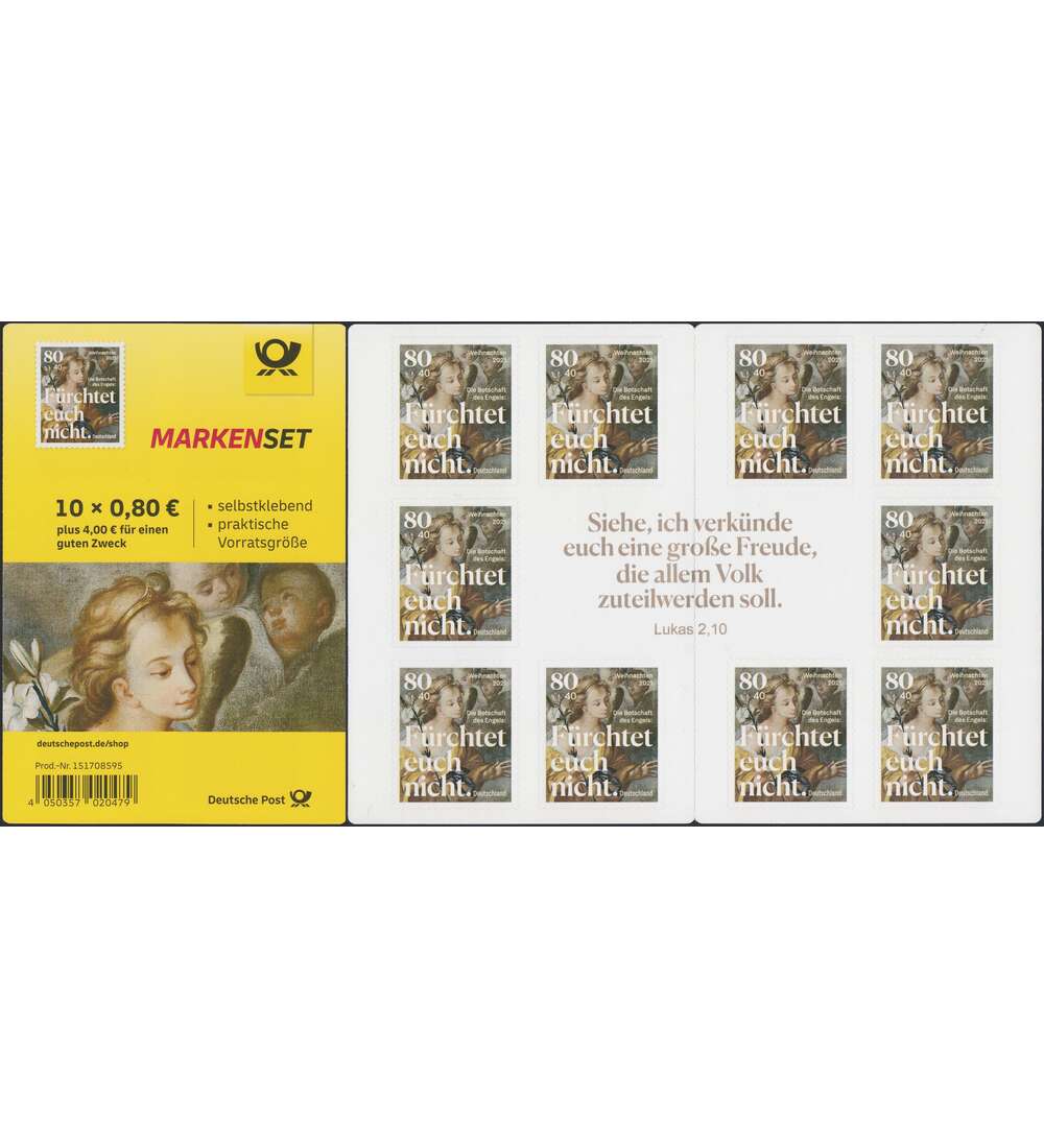 BRD Markenheft Nr. 124 Weihnachten selbtklebend 2021