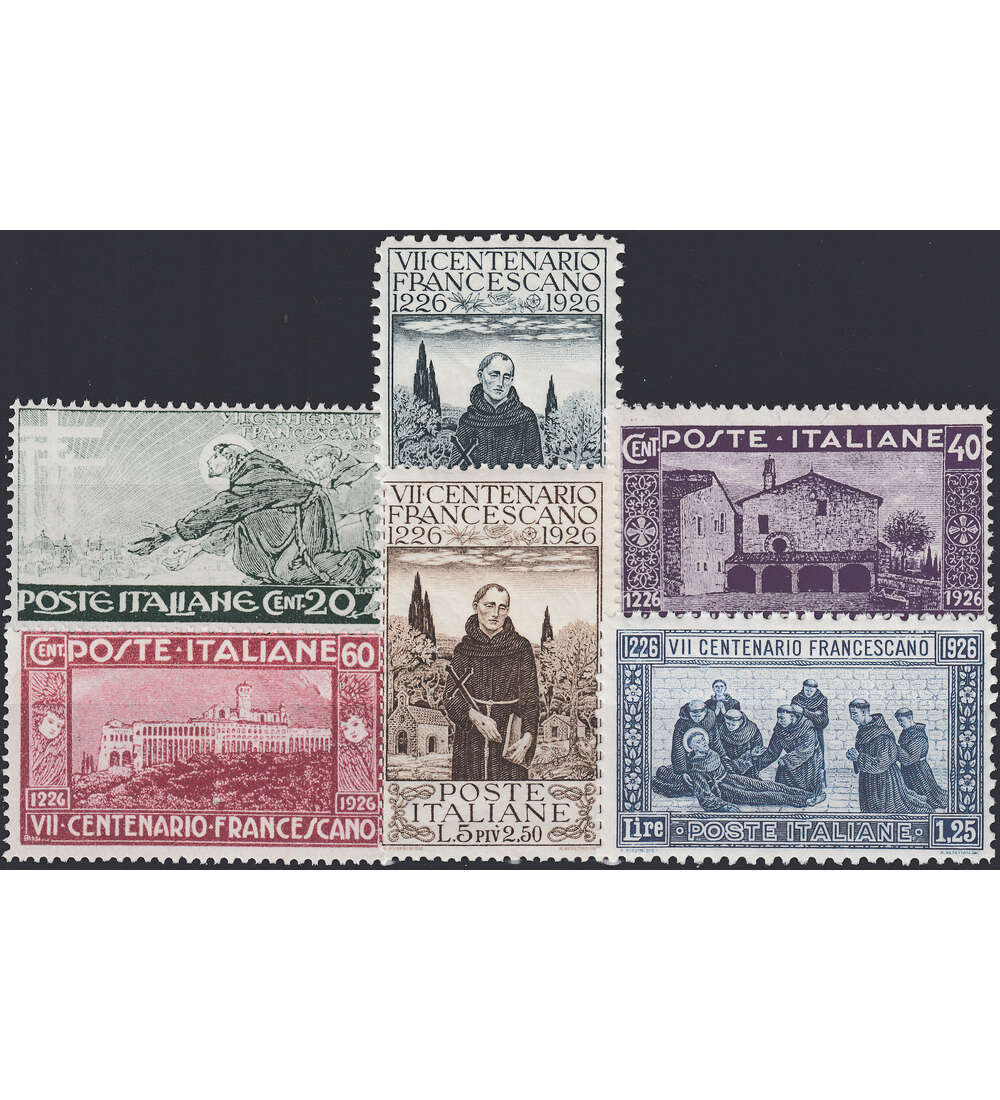 Italien Nr. 234-239 postfrisch 700. Todestag des heiligen Franziskus von 1926
