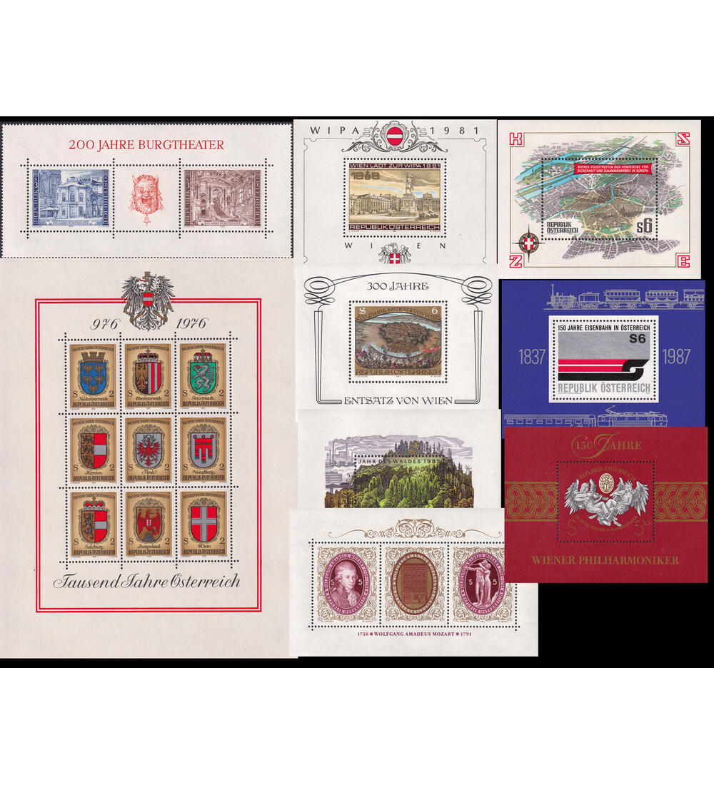 �sterreich - Bl�cke postfrisch von Block 3 bis Block 11