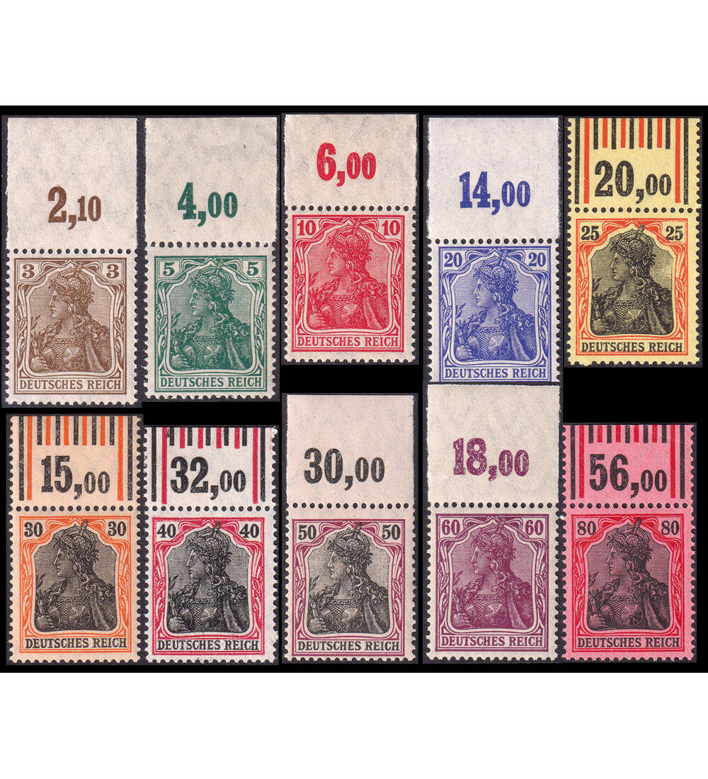Dt. Reich Germania Nr. 84-93 II vom Oberrand postfrisch