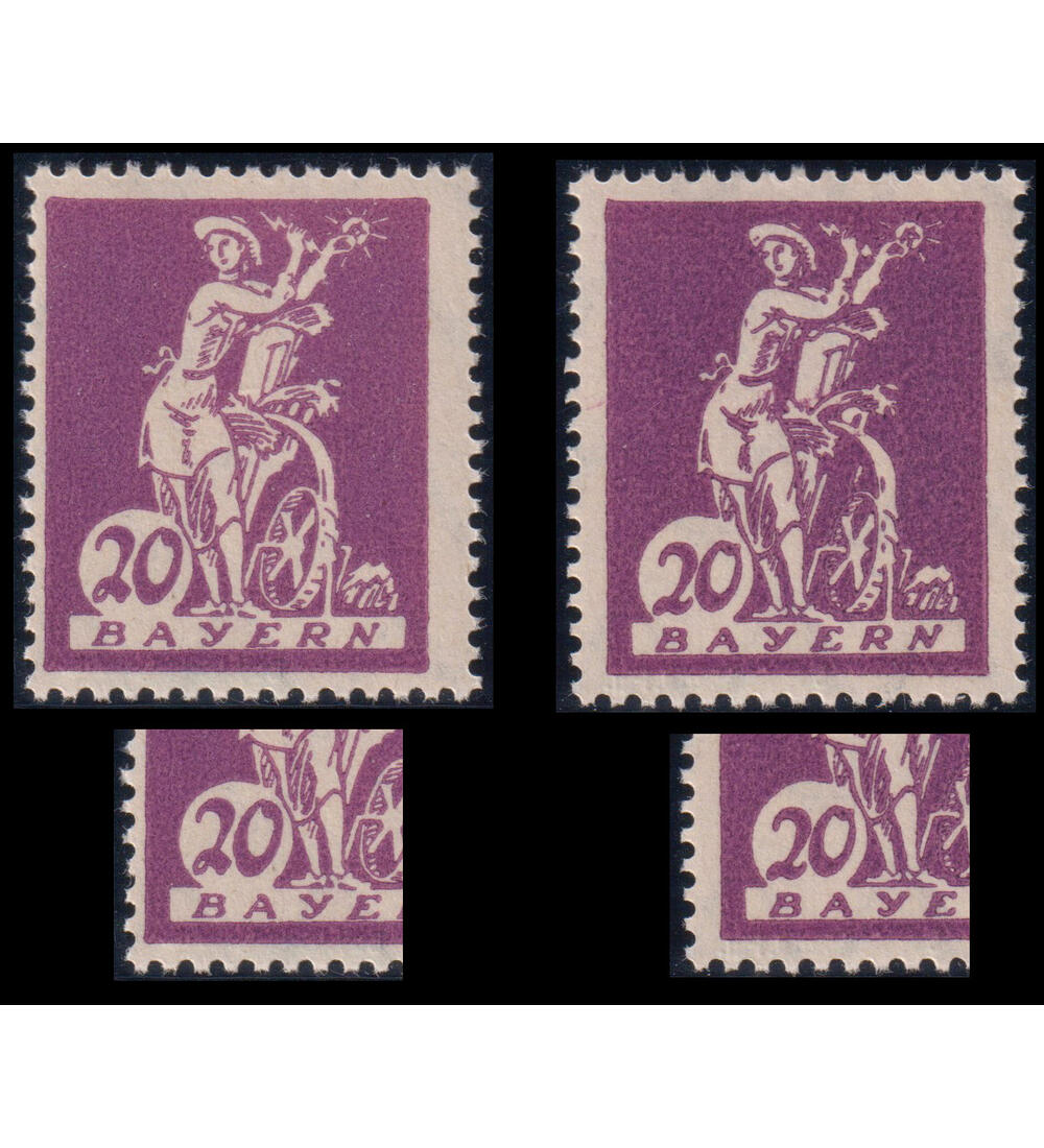 Bayern Besonderheiten Nr. 181 I und II postfrisch Abschiedsausgabe 1920