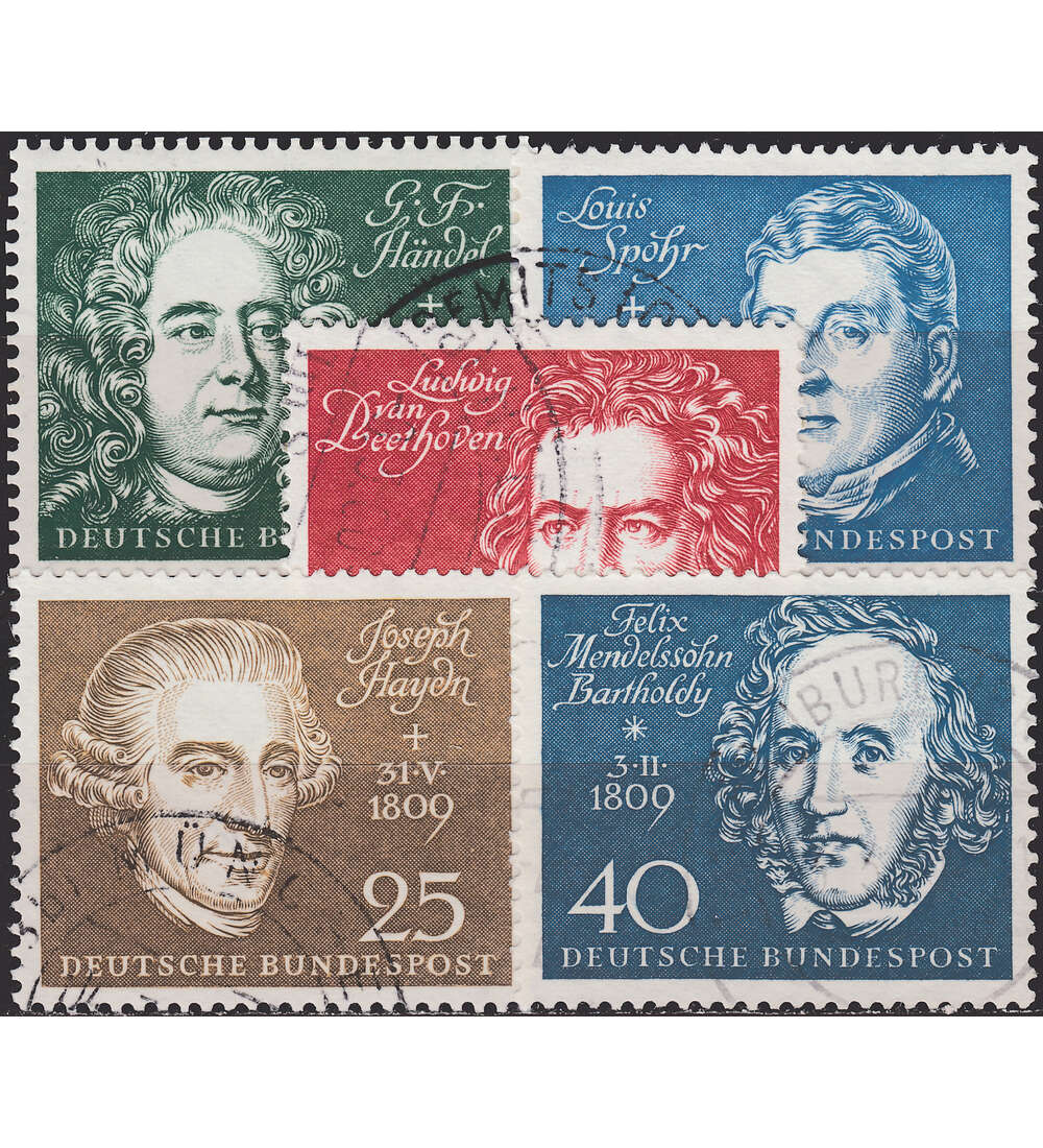 BRD Nr. 315-319 gestempelt Blockeinzelmarken-Beethoven