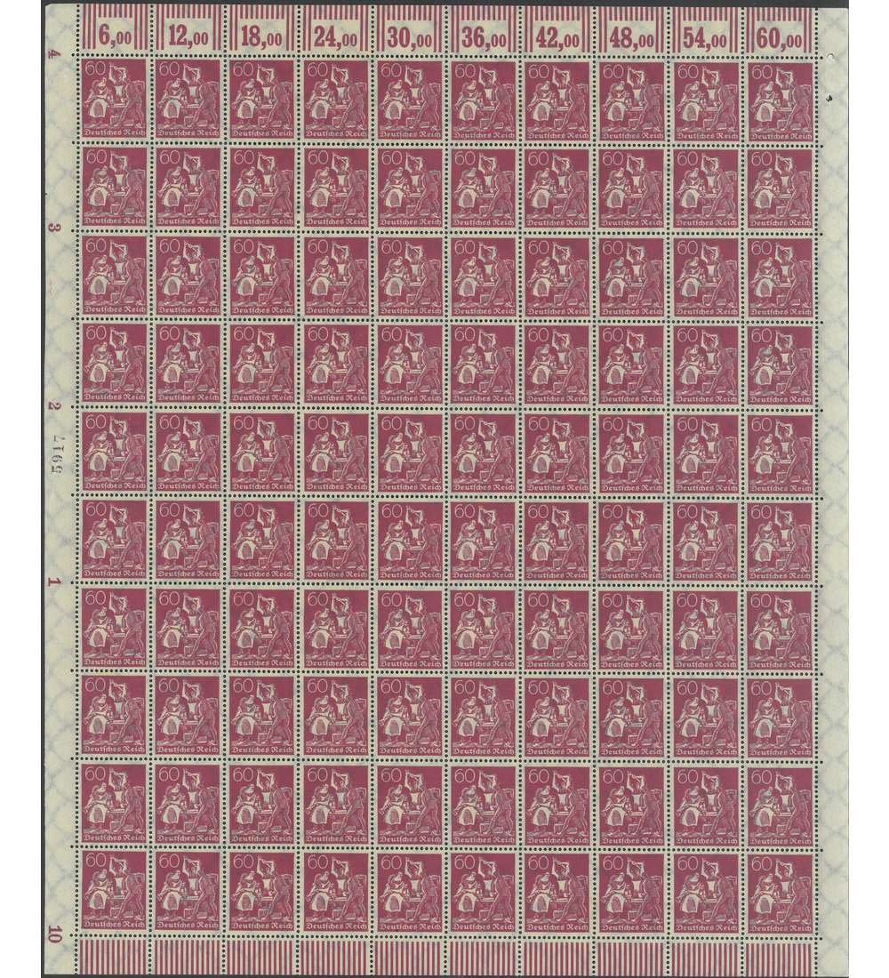 Deutsches Reich Nr. 184 postfrisch ** Originalbogen