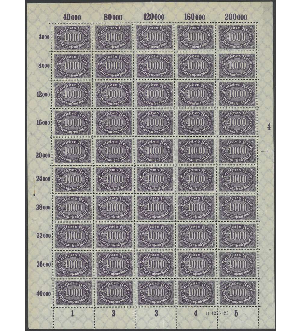 Deutsches Reich Nr. 255 postfrisch ** Originalbogen