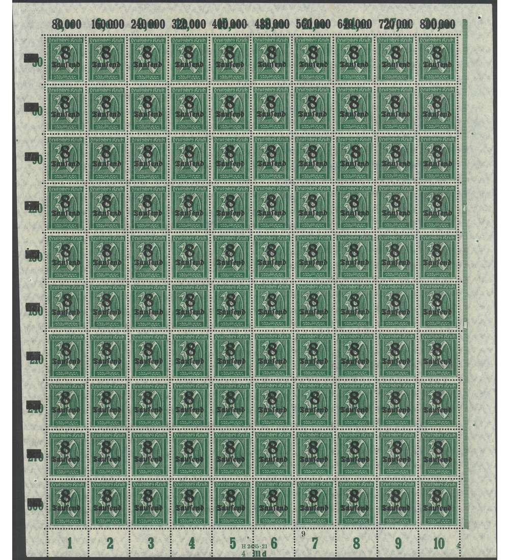 Deutsches Reich Nr. 278 P postfrisch ** Originalbogen