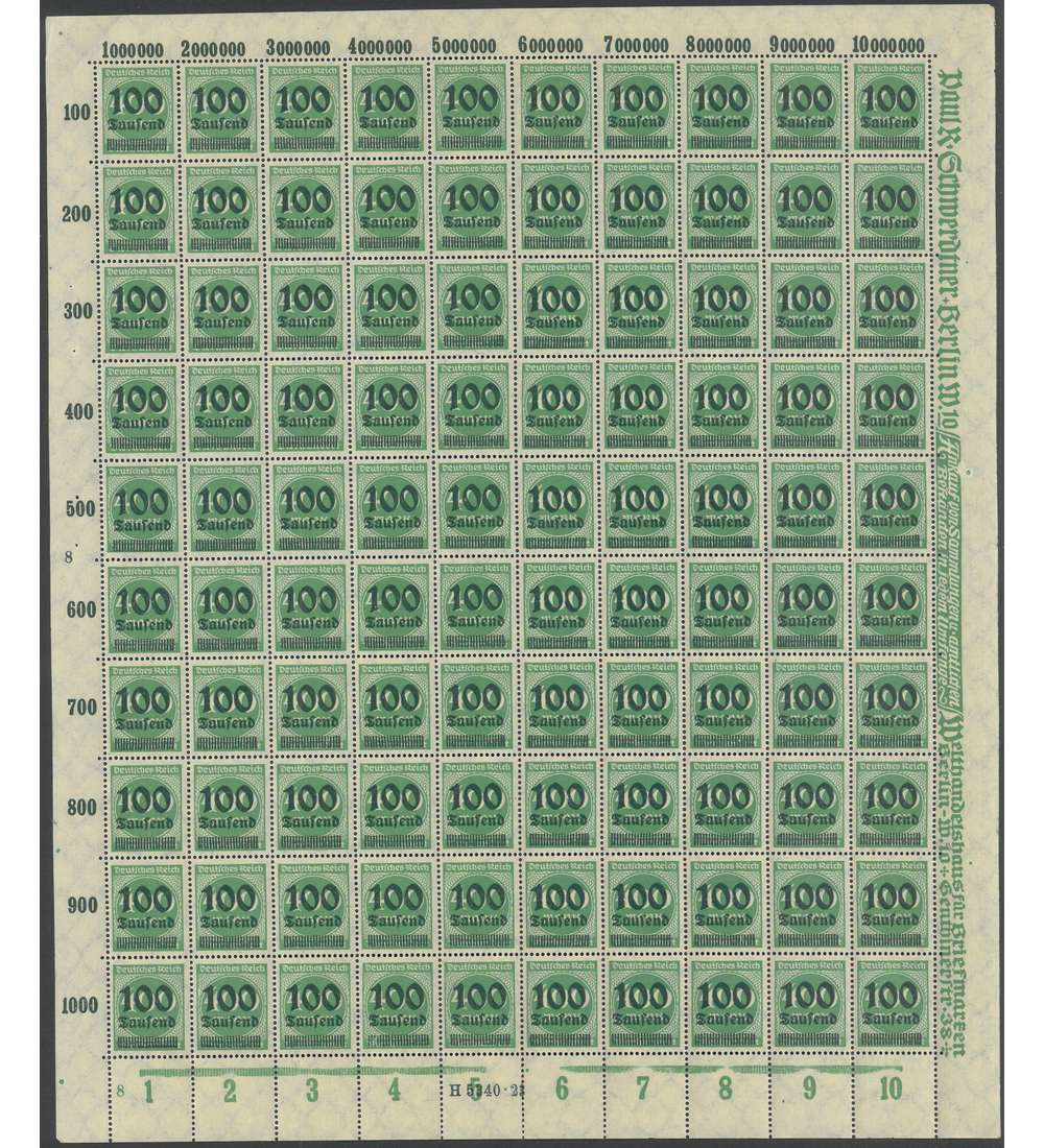 Deutsches Reich Nr. 290 postfrisch ** Originalbogen