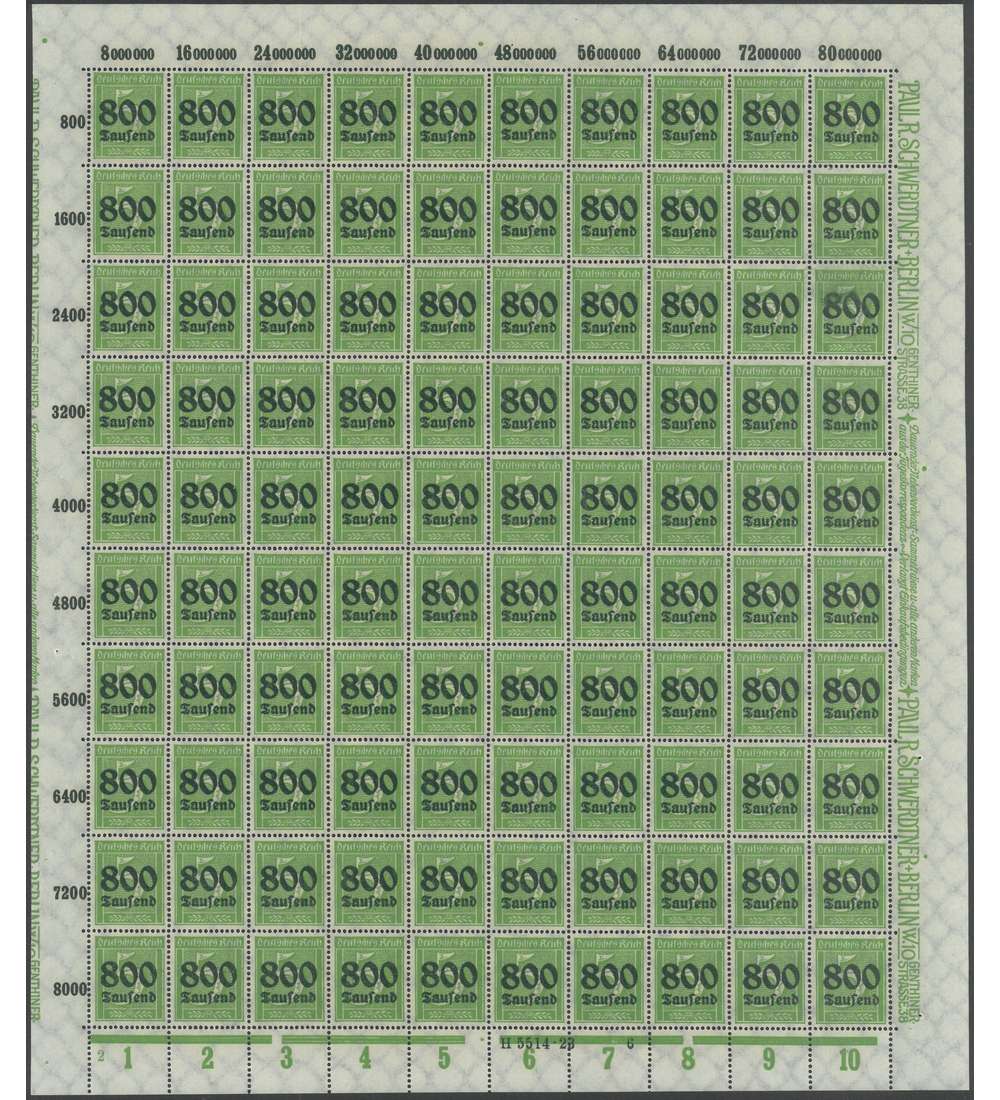 Deutsches Reich Nr. 301 postfrisch ** Originalbogen