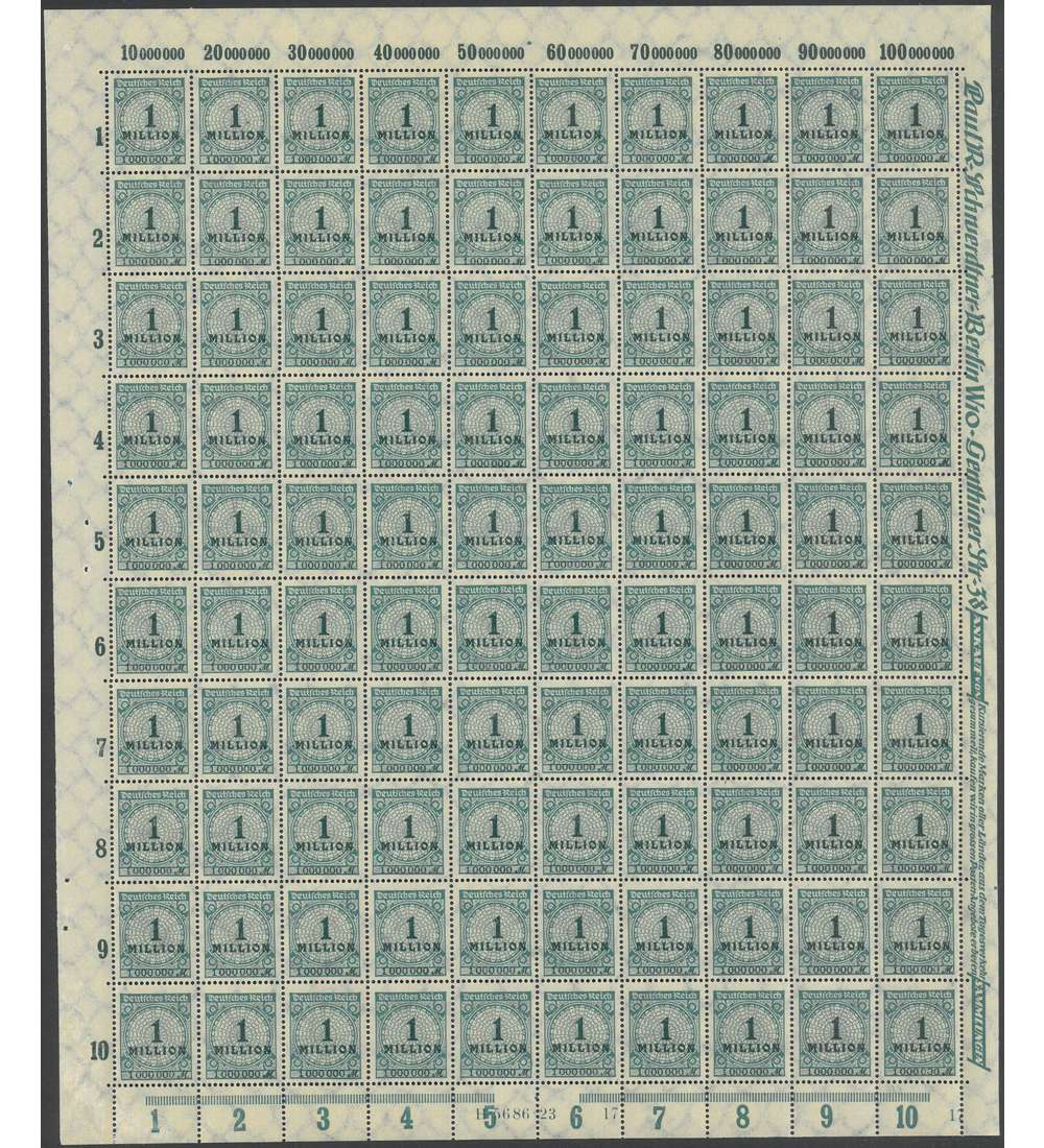 Deutsches Reich Nr. 314 P postfrisch ** Originalbogen