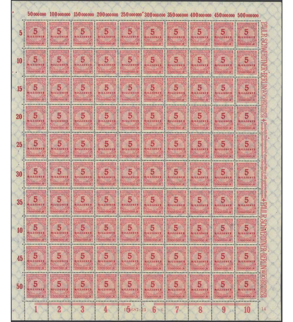 Deutsches Reich Nr. 317 P postfrisch ** Originalbogen