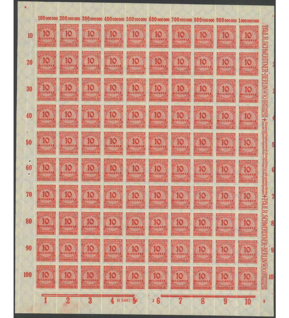 Deutsches Reich Nr. 318 B postfrisch ** Originalbogen