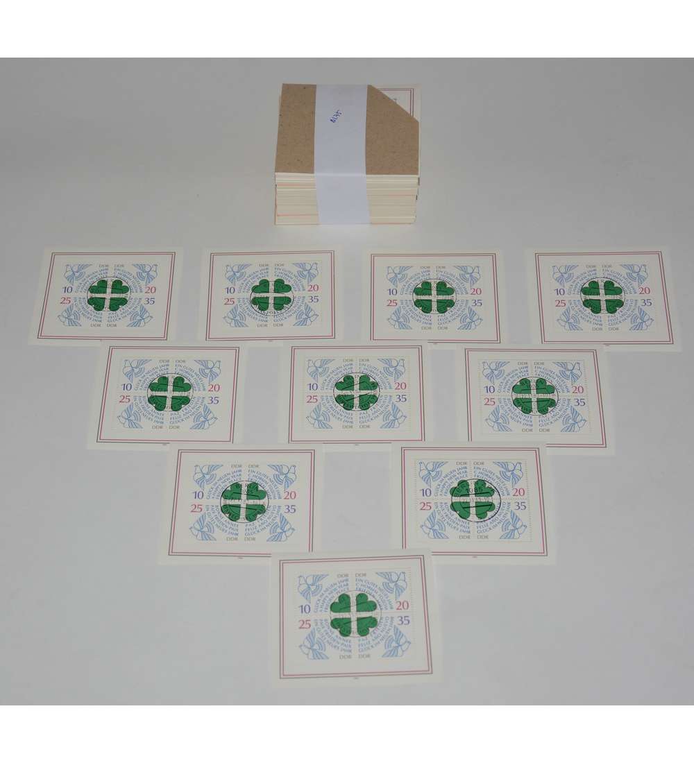 DDR Block 75 ESST 500er P�ckchen Neujahr Friedenstaube 1984