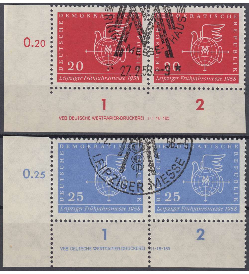 DDR Nr. 618-619 DV gestempelt Druckvermerk