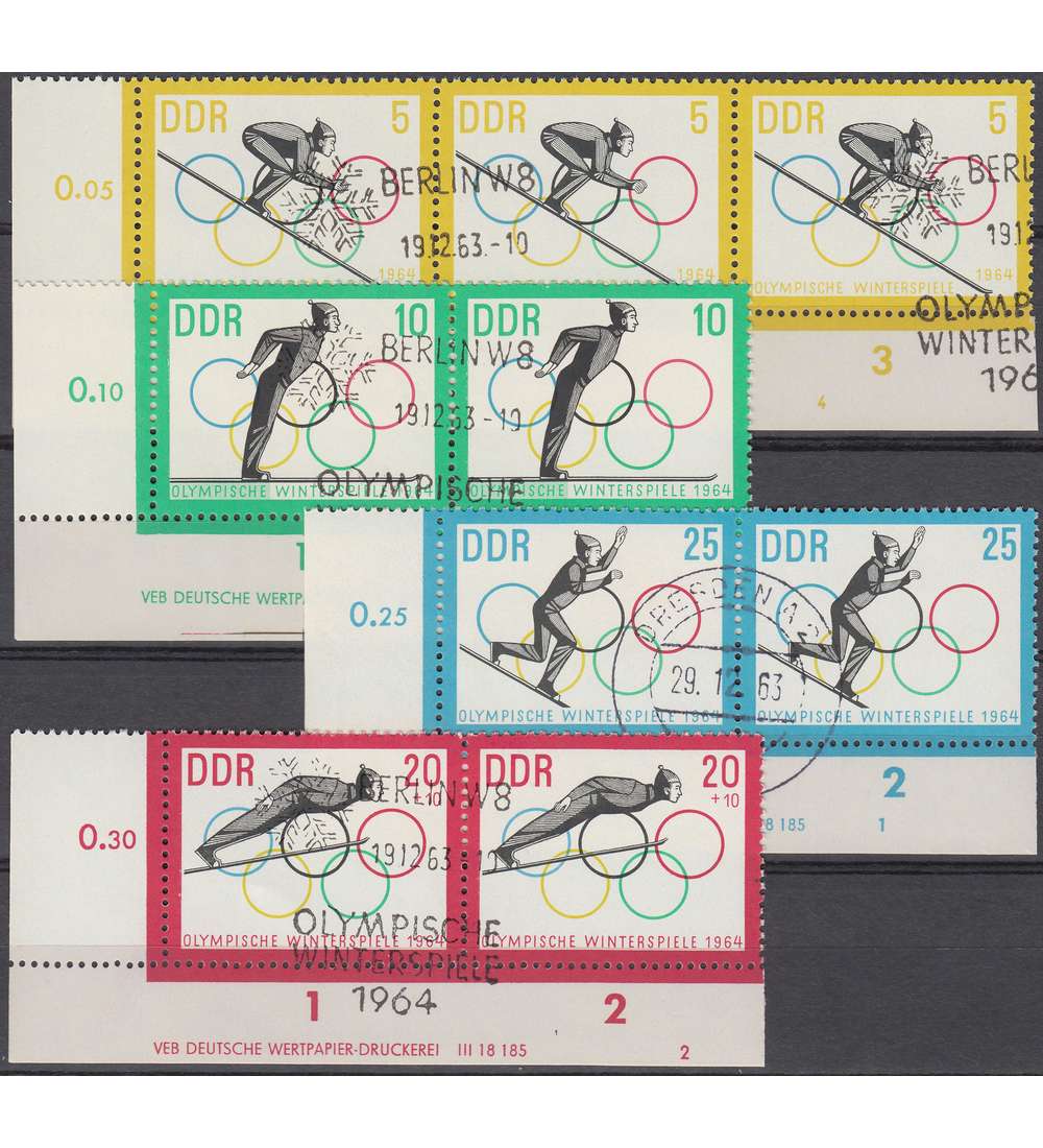 DDR Nr. 1000-1003 DV gestempelt Druckvermerk