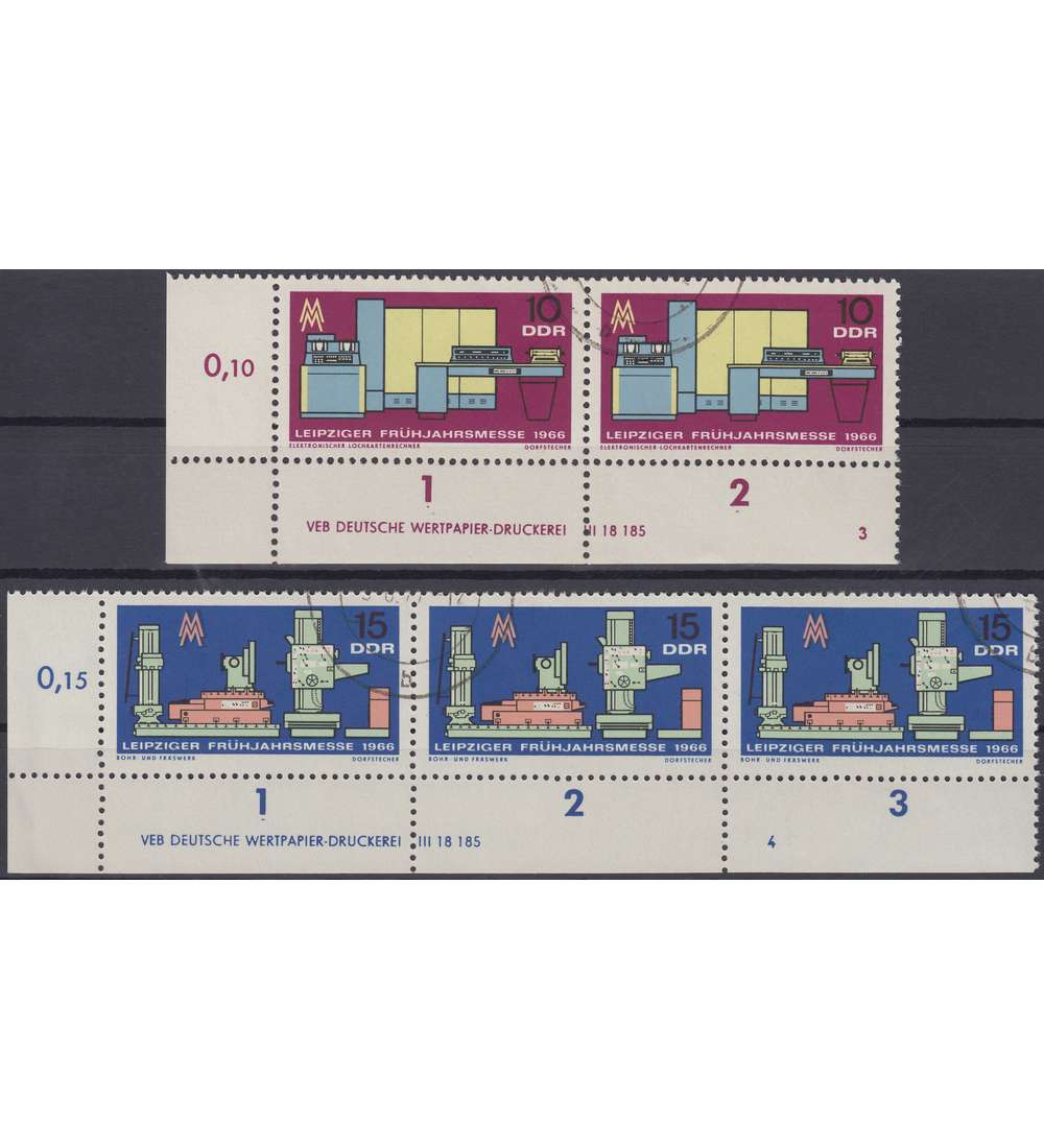 DDR Nr. 1159-1160 DV gestempelt Druckvermerk