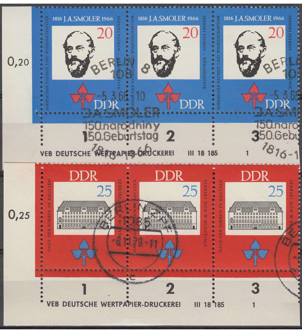 DDR Nr. 1165-1166 DV gestempelt Druckvermerk