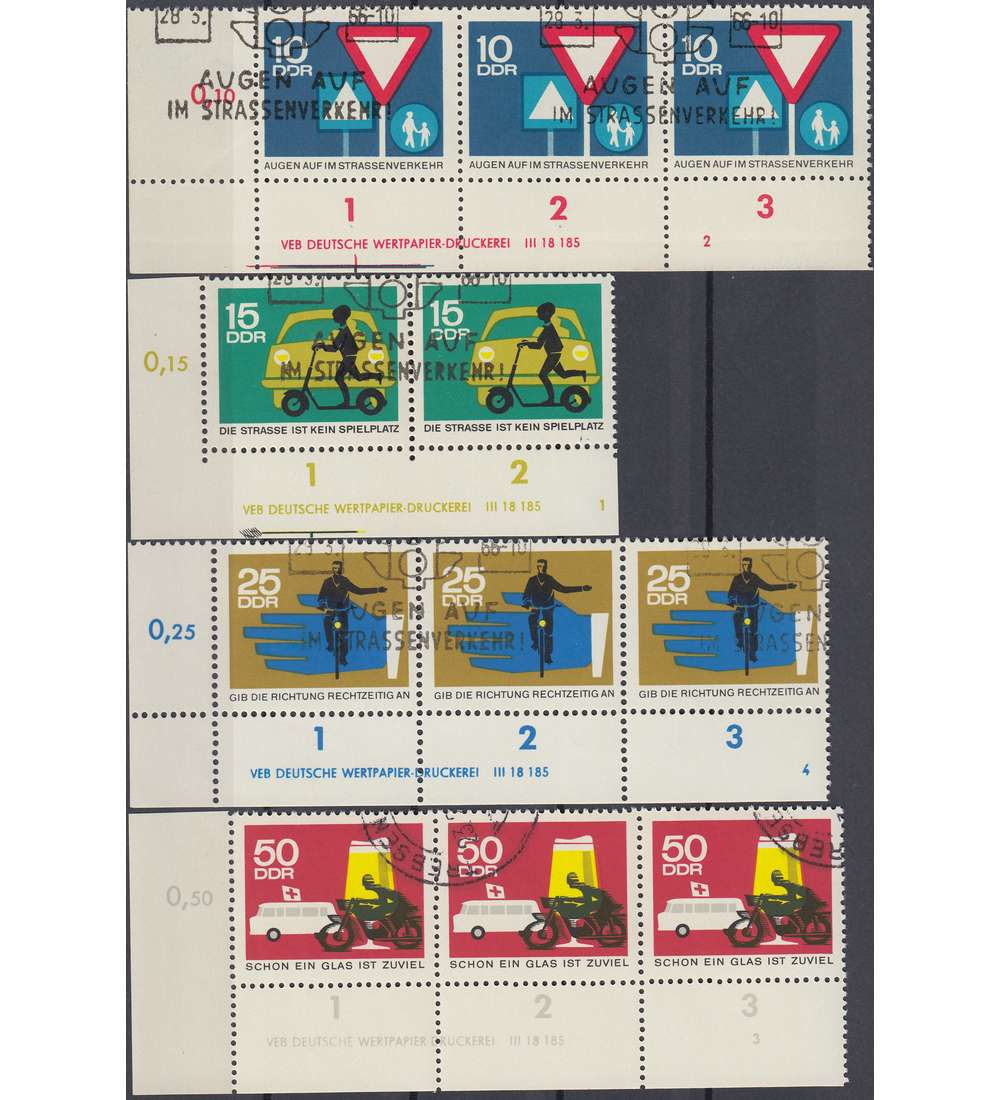 DDR Nr. 1169-1172 DV gestempelt Druckvermerk