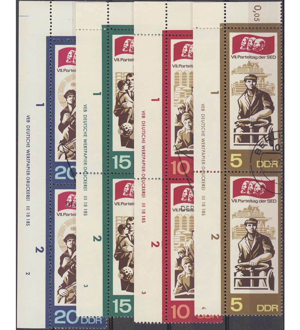DDR Nr. 1268-1271 DV gestempelt Druckvermerk