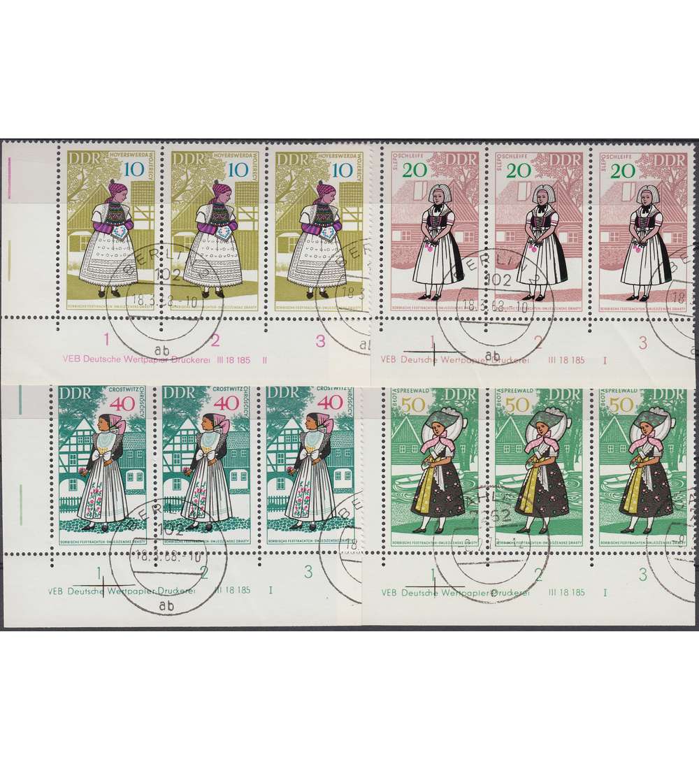 DDR Nr. 1353-1356 DV gestempelt Druckvermerk