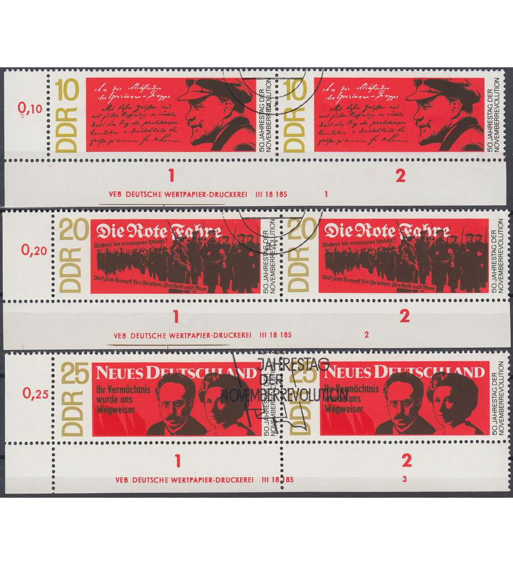 DDR Nr. 1417-1419 DV gestempelt Druckvermerk