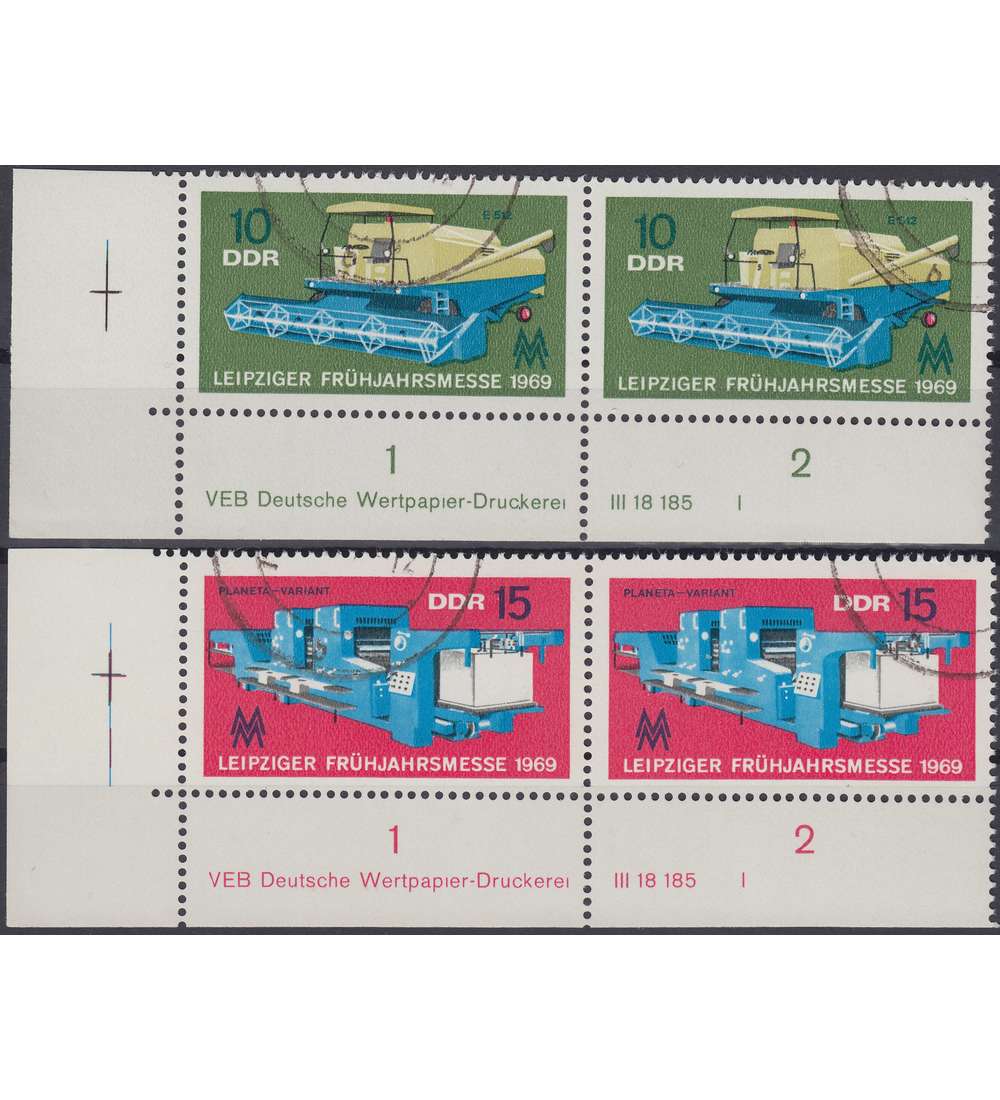 DDR Nr. 1448-1449 DV gestempelt Druckvermerk