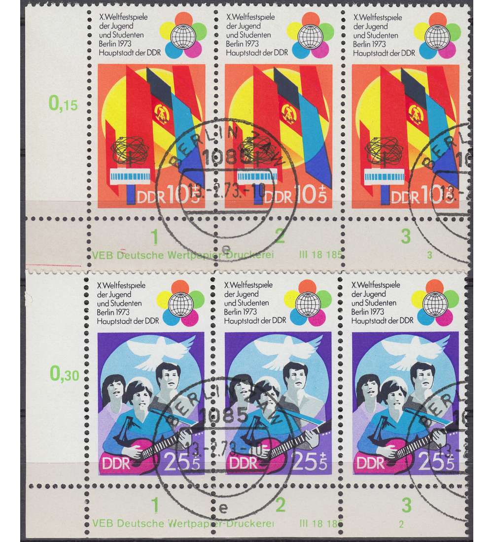 DDR Nr. 1829-1830 DV gestempelt Druckvermerk