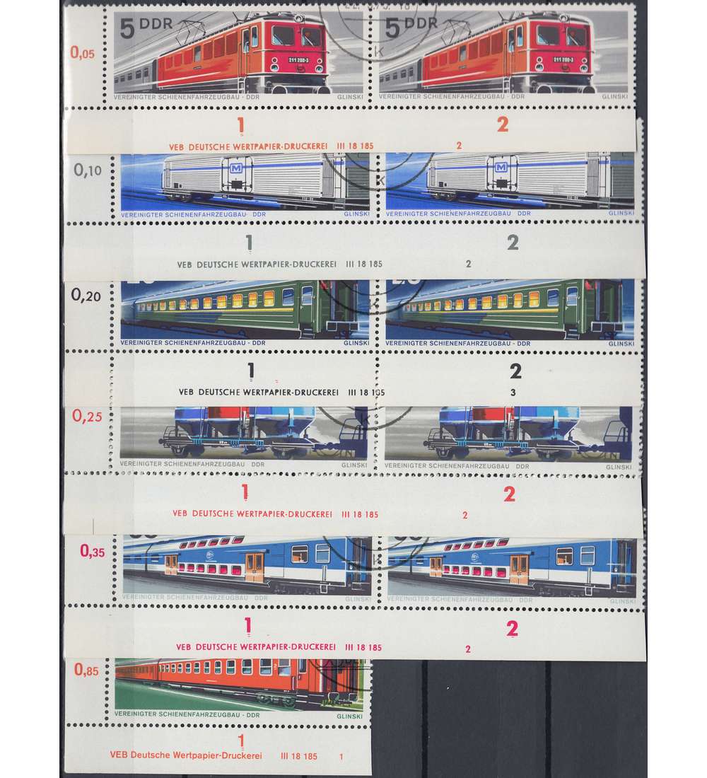 DDR Nr. 1844-1849 DV gestempelt Druckvermerk
