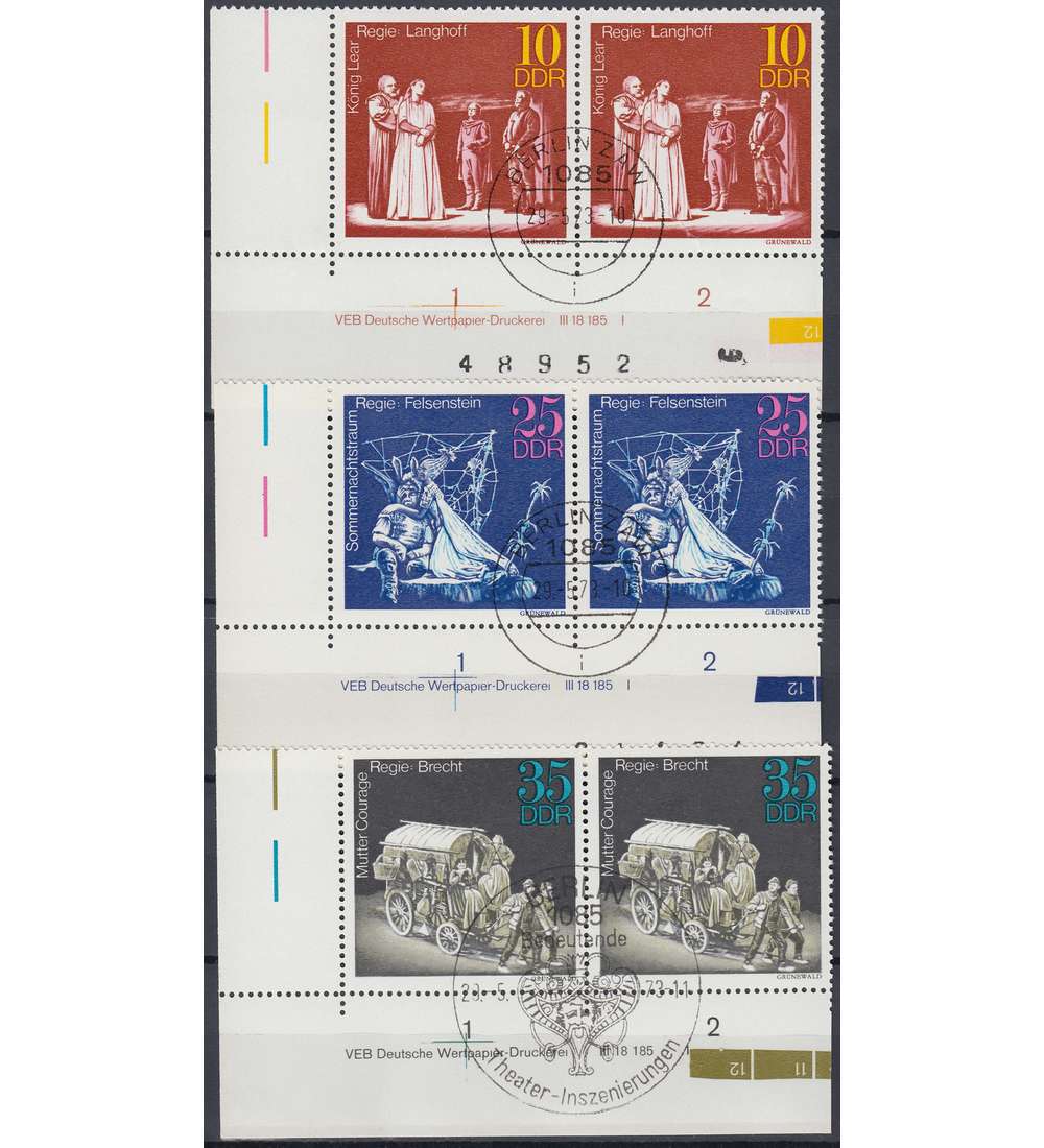 DDR Nr. 1850-1852 DV gestempelt Druckvermerk