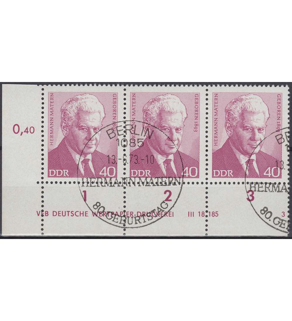 DDR Nr. 1855 DV gestempelt Druckvermerk