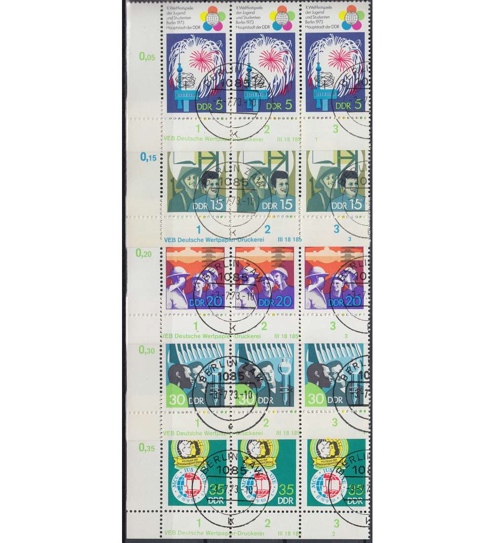 DDR Nr. 1862-1866 DV gestempelt Druckvermerk