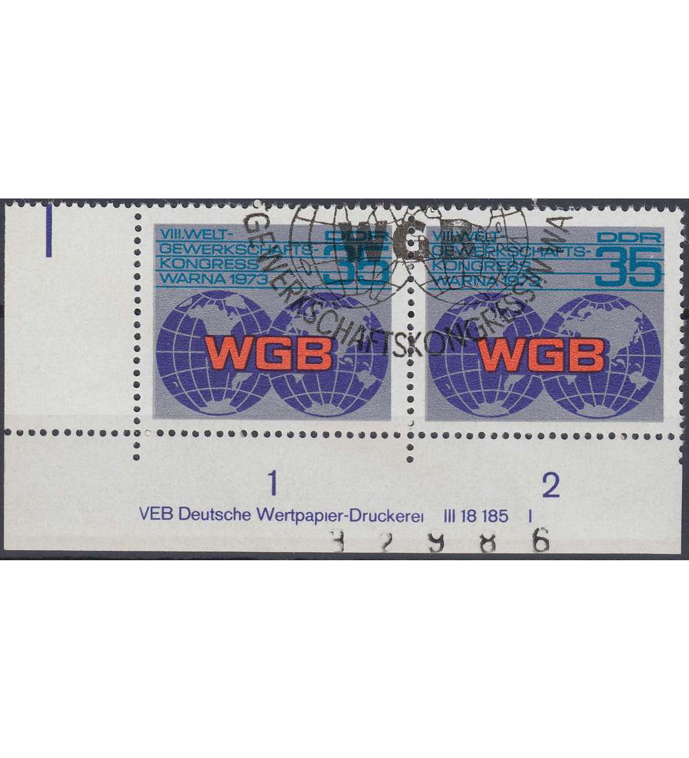 DDR Nr. 1885 DV gestempelt Druckvermerk