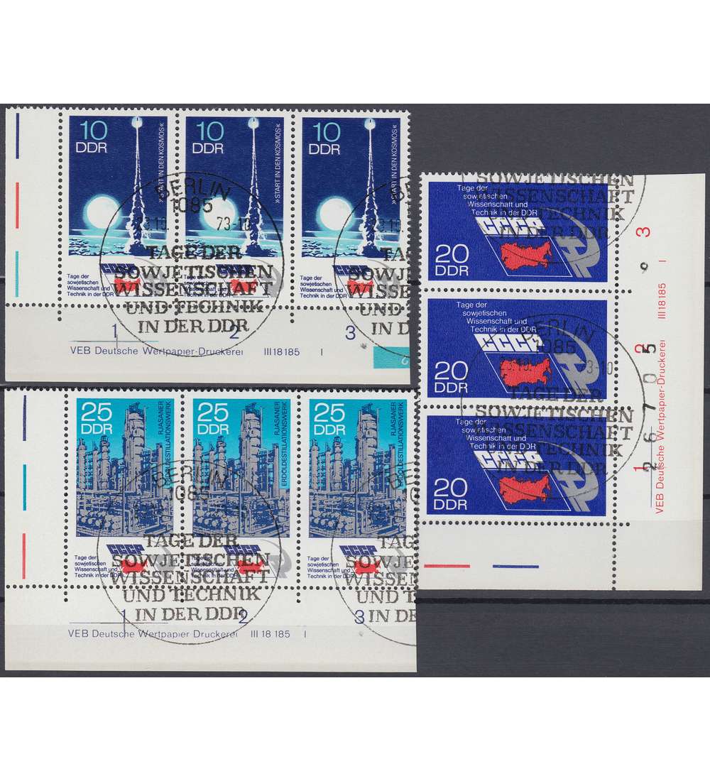 DDR Nr. 1887-1889 DV gestempelt Druckvermerk