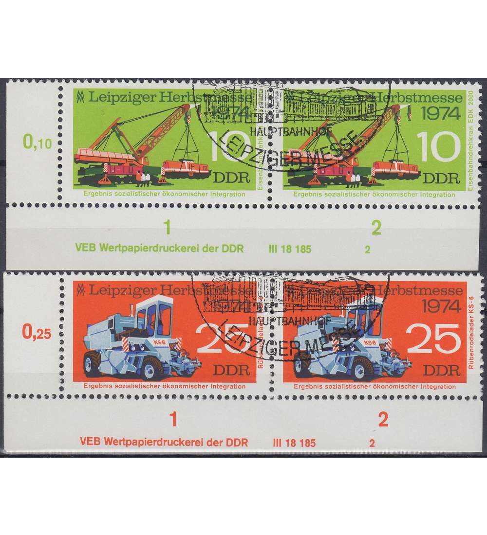 DDR Nr. 1973-1974 DV gestempelt Druckvermerk
