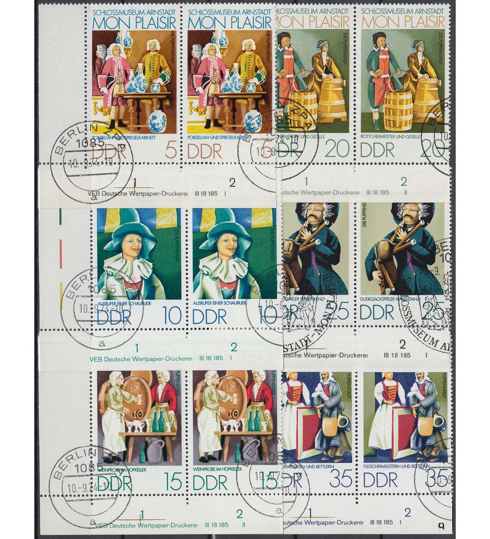 DDR Nr. 1975-1980 DV gestempelt Druckvermerk