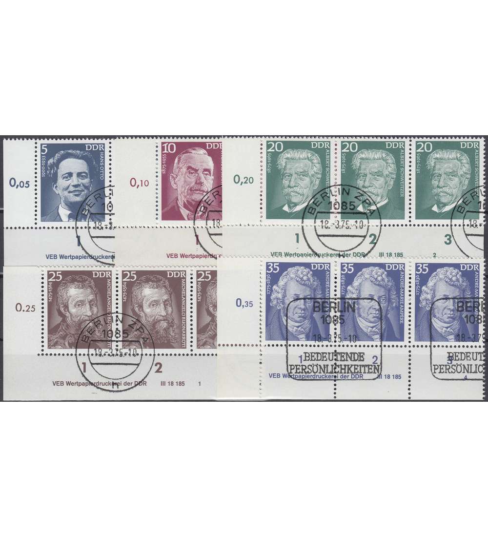 DDR Nr. 2025-2029 DV gestempelt Druckvermerk