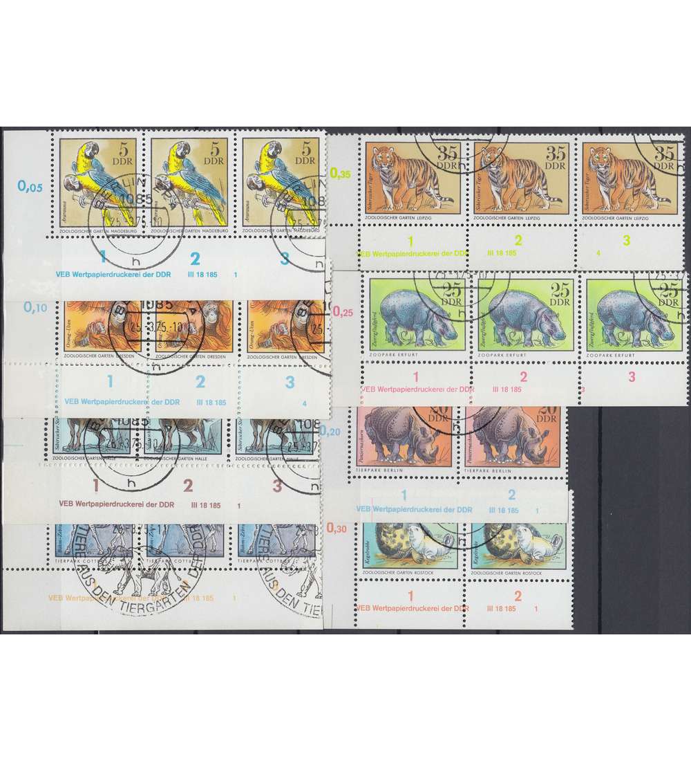 DDR Nr. 2030-2037 DV gestempelt Druckvermerk
