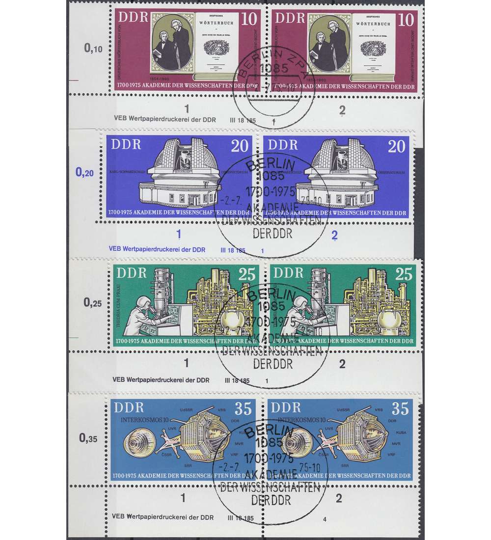 DDR Nr. 2061-2064 DV gestempelt Druckvermerk