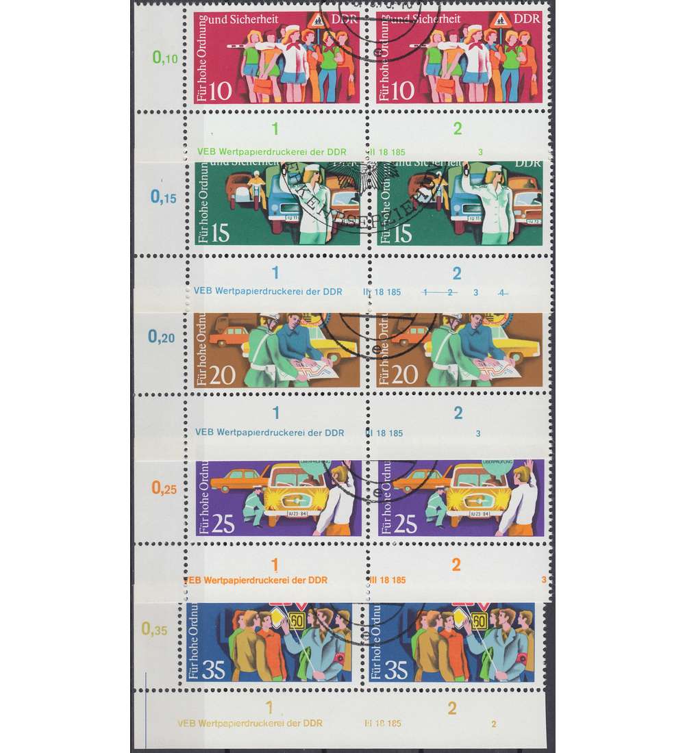 DDR Nr. 2078-2082 DV gestempelt Druckvermerk