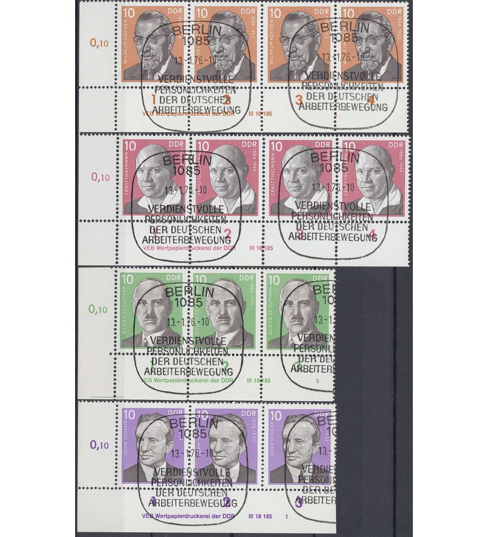 DDR Nr. 2107-2110 DV gestempelt Druckvermerk