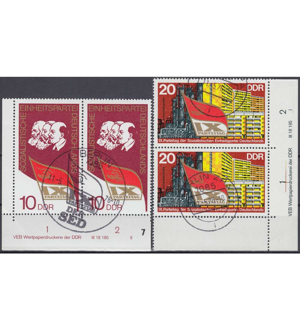 DDR Nr. 2123-2124 DV gestempelt Druckvermerk
