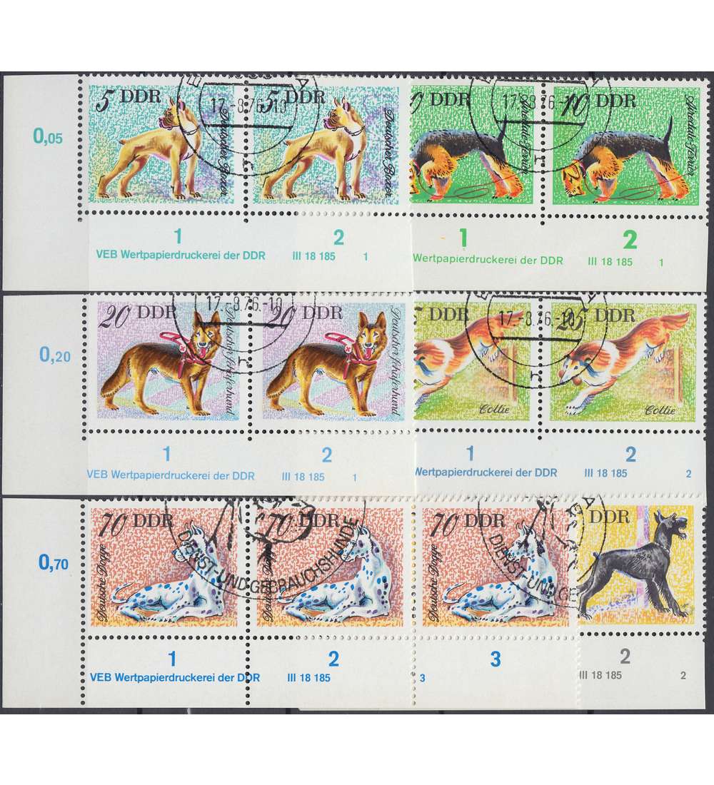 DDR Nr. 2155-2160 DV gestempelt Druckvermerk