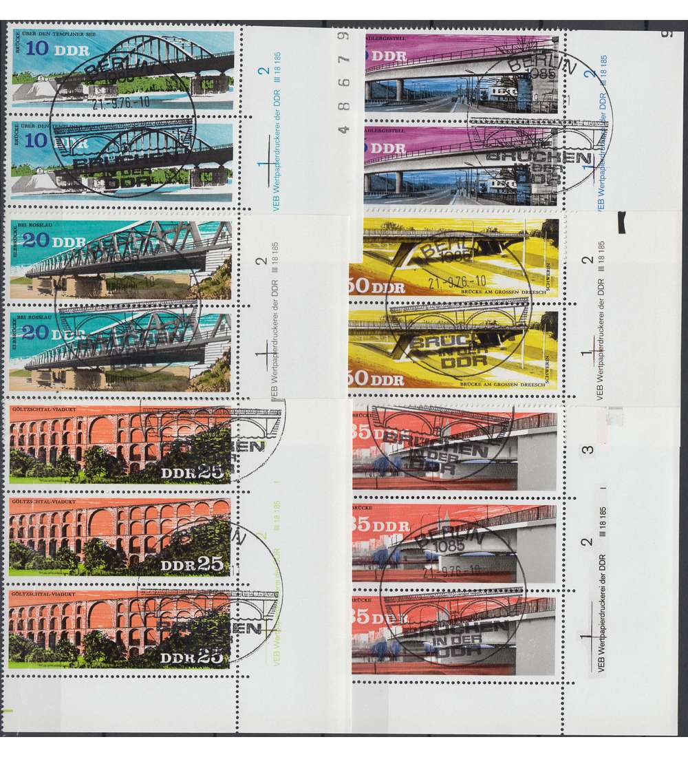 DDR Nr. 2163-2168 DV gestempelt Druckvermerk