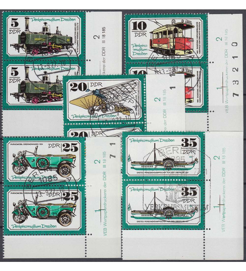 DDR Nr. 2254-2258 DV gestempelt Druckvermerk