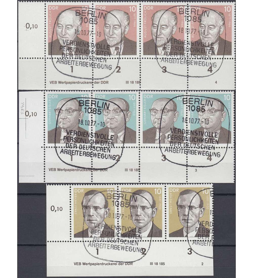 DDR Nr. 2264-2266 DV gestempelt Druckvermerk