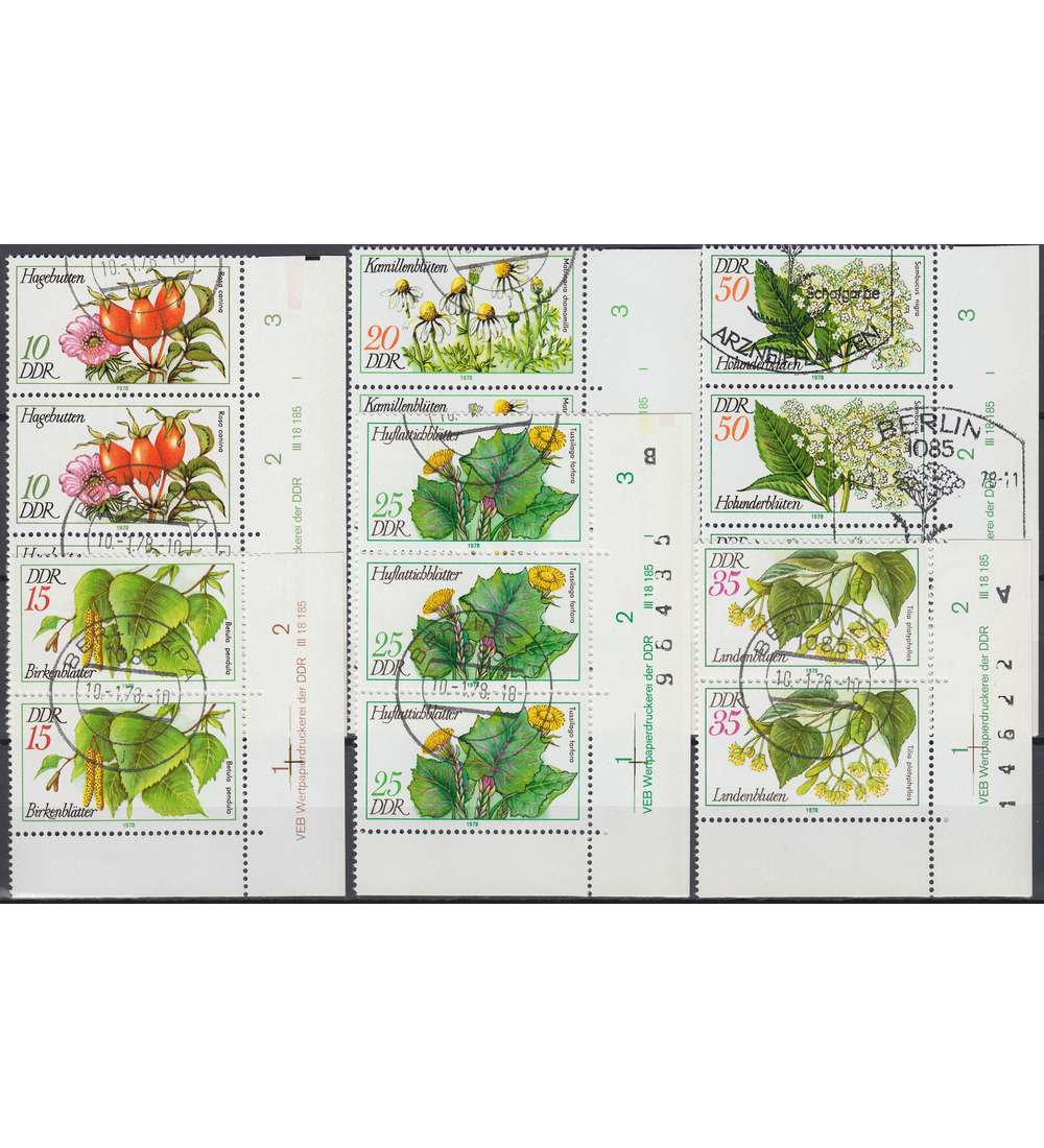 DDR Nr. 2287-2292 DV gestempelt Druckvermerk