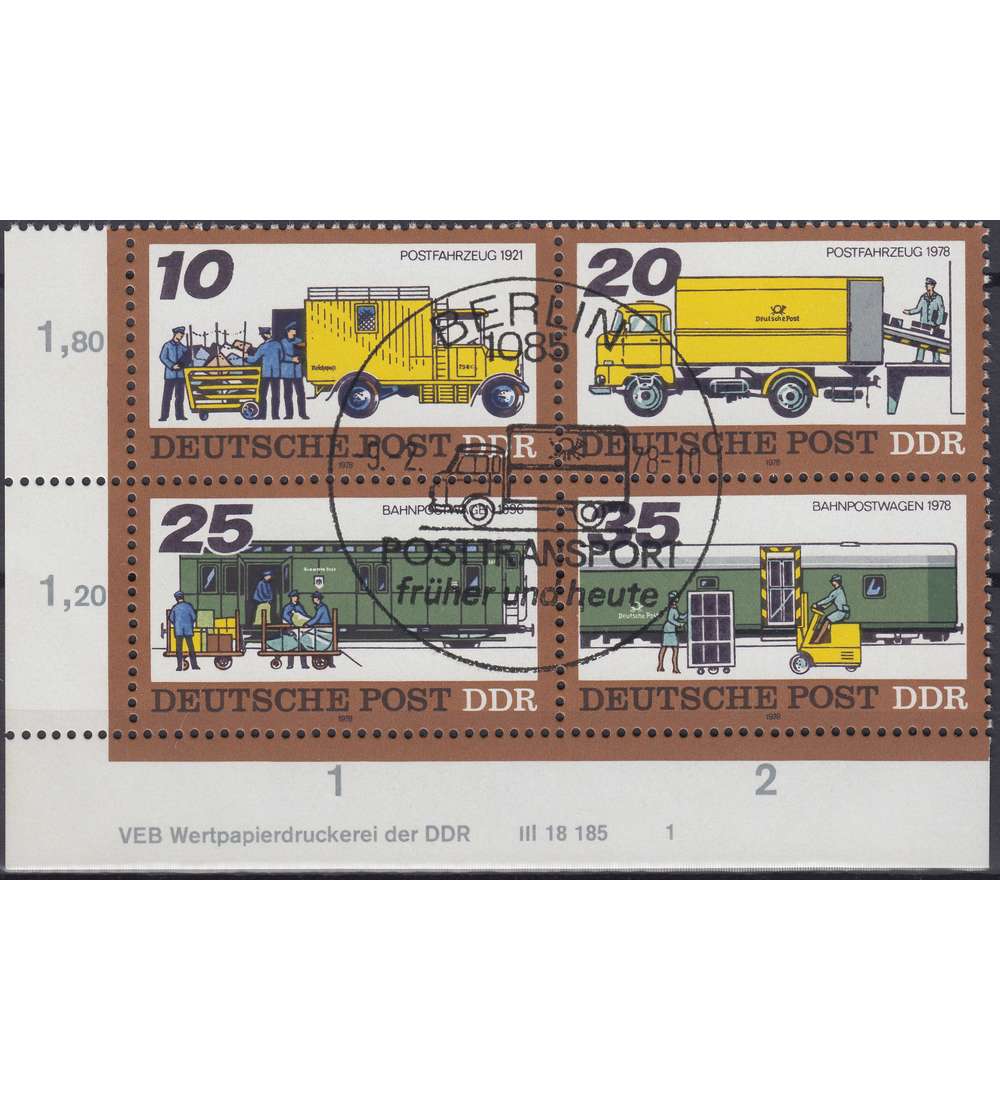 DDR Nr. 2299-2302 DV gestempelt Druckvermerk