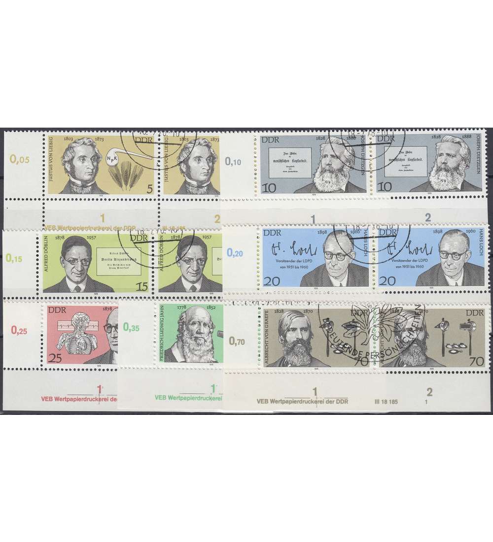 DDR Nr. 2336-2342 DV gestempelt Druckvermerk