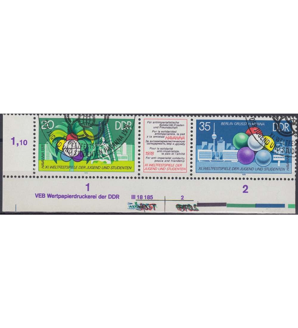 DDR Nr. 2345-2346 DV gestempelt Druckvermerk