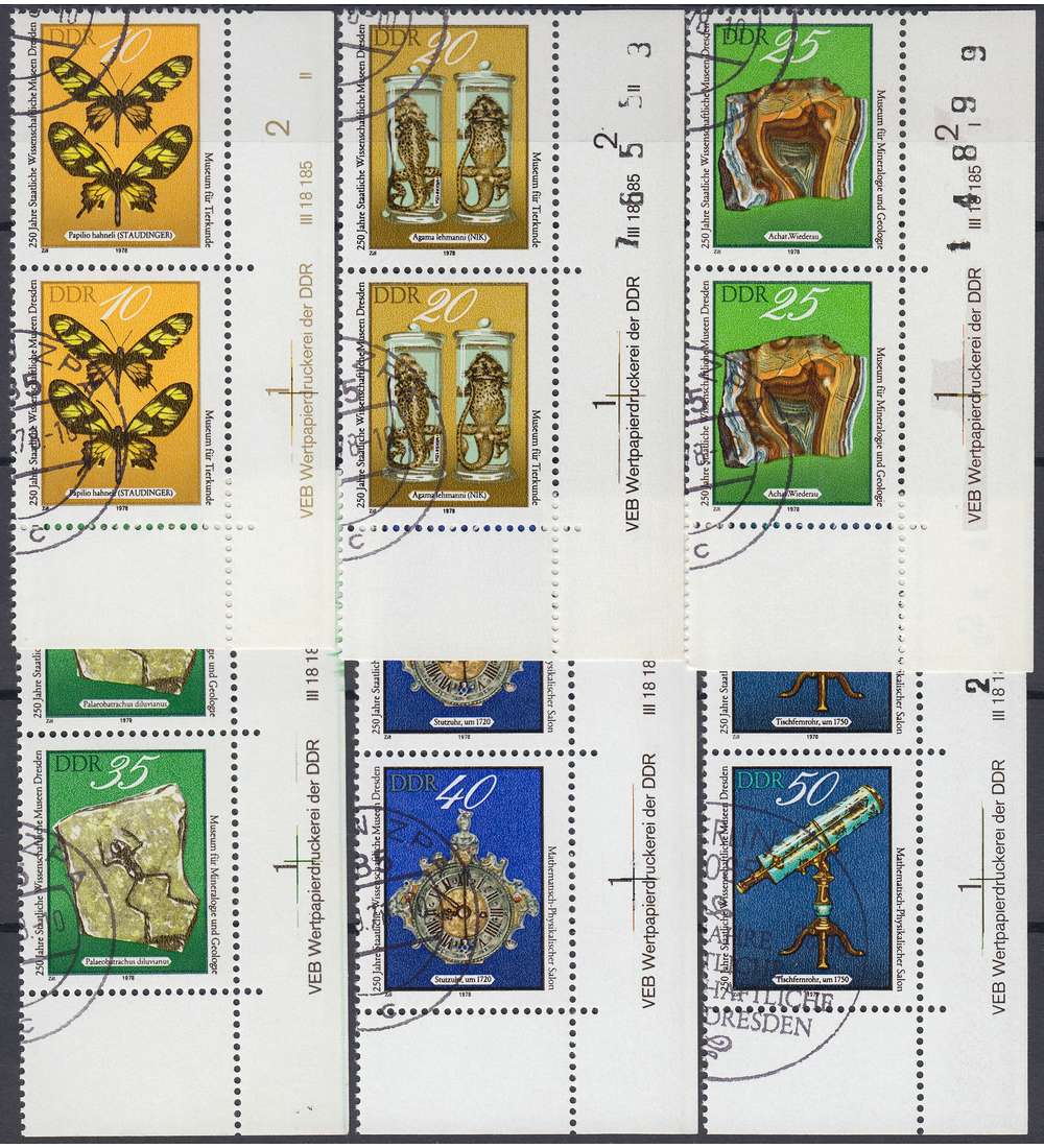 DDR Nr. 2370-2375 DV gestempelt Druckvermerk
