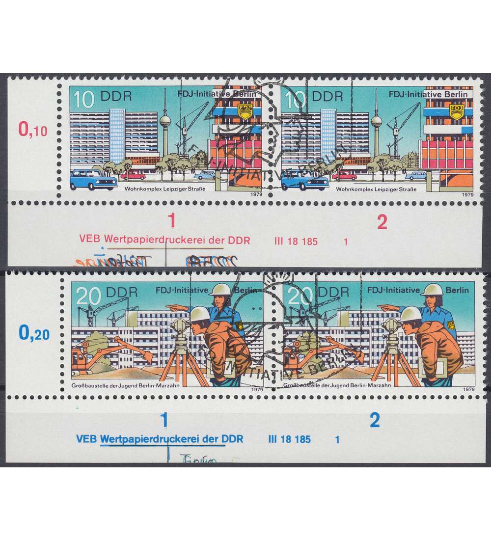 DDR Nr. 2424-2425 DV gestempelt Druckvermerk